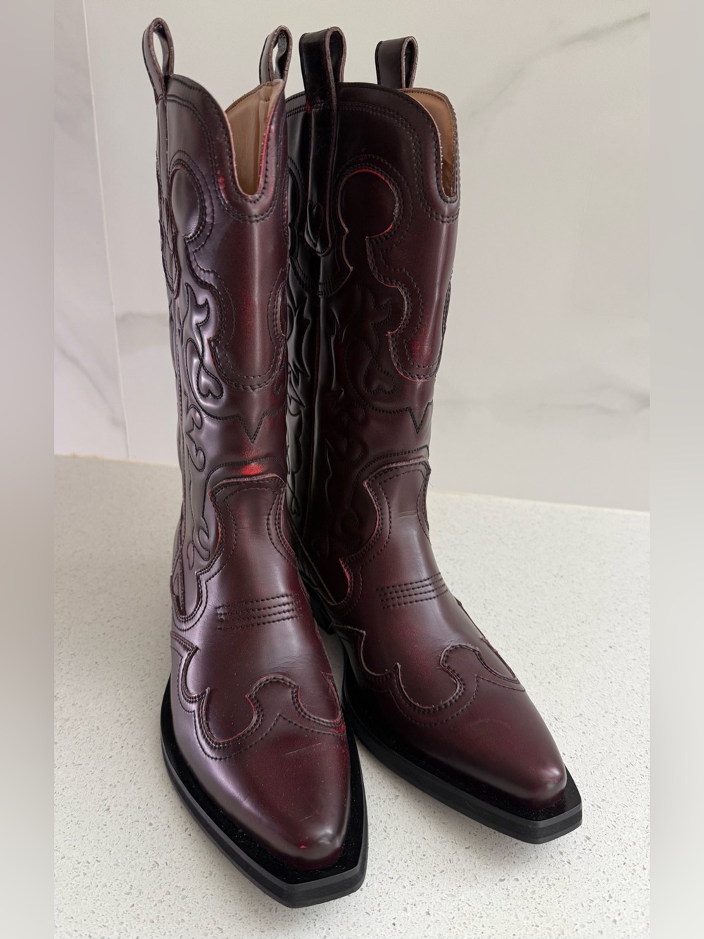 Ganni Embroidered Western Boot - Picture 2 of 8